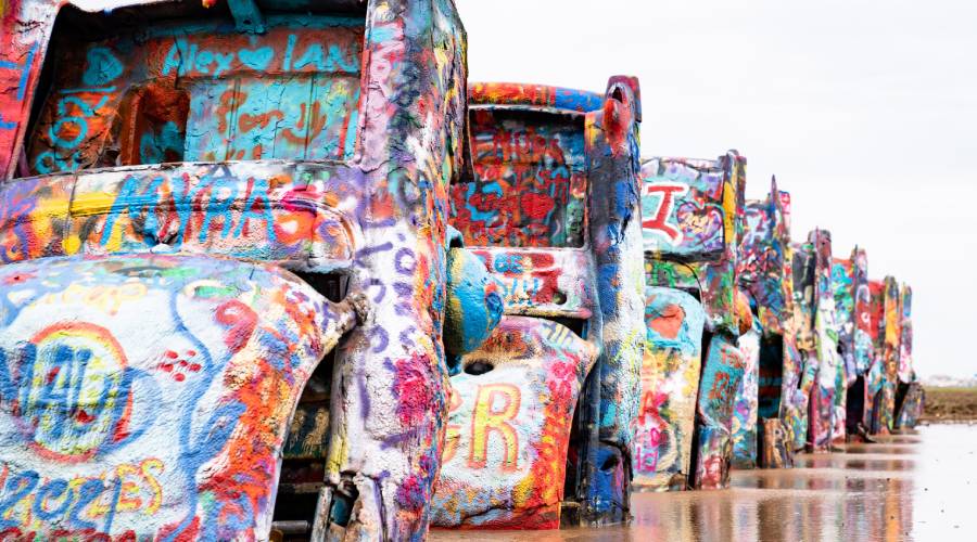 The Cadillac Ranch, Amarillo, Texas - Public Art Installation The Cadillac Ranch, Amarillo, Texas - Public Art Installation